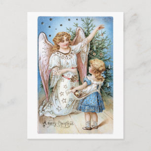 Navidad pasado de moda, ángel con el chica