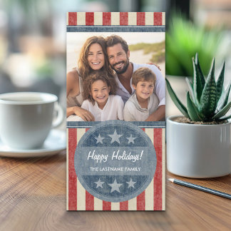 Navidad Patriótica 1 foto Bandera Americana