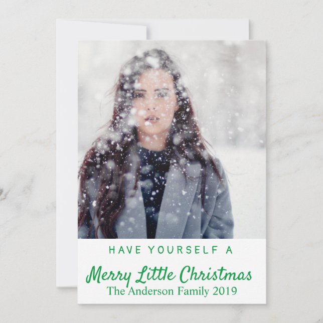 Navidad Pequeña Alegre Agrega Tu Propia Foto (Anverso)