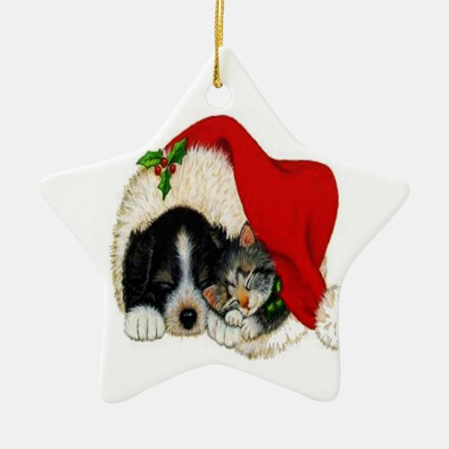 Navidad perro y ornamento del gato (Frente)