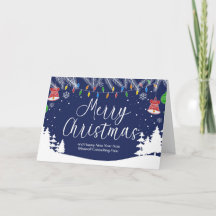 Navidad personalizada alegre azul festivo empresar