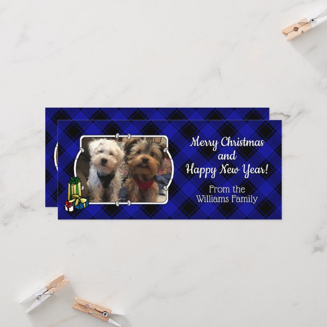 Navidad personalizada con 3 fotos Cuadro Escocés A (Anverso/Reverso In Situ)