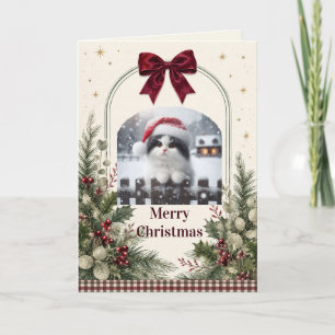 Navidad Personalizada con Acuarela de Verdor y Laz