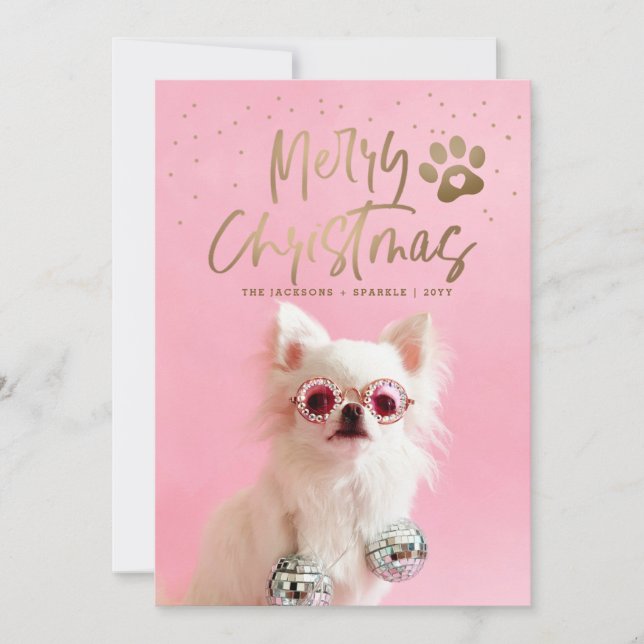 Navidad Personalizada con Foto Completa de Mascota (Anverso)