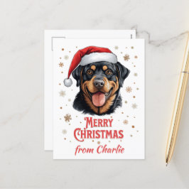 Navidad personalizada de Rottweiler Dog Santa Merr