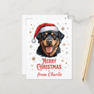 Navidad personalizada de Rottweiler Dog Santa Merr