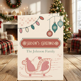 Navidad Personalizada de Trineo Retro