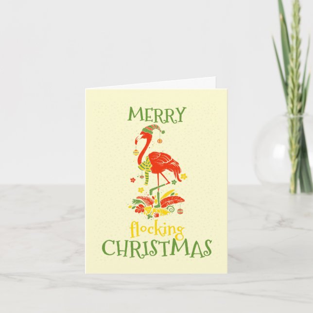 Navidad personalizada divertida flamenco festivo (Anverso)