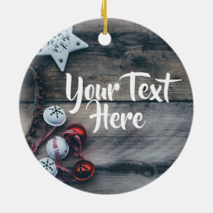 Navidad personalizado del ornamento rústico