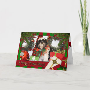 Navidad Photocard de Shih Tzu