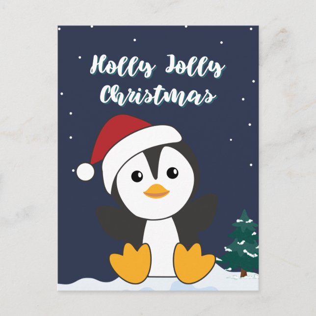 Navidad Pingüino Nieve Invierno Animales Pingüinos (Anverso)