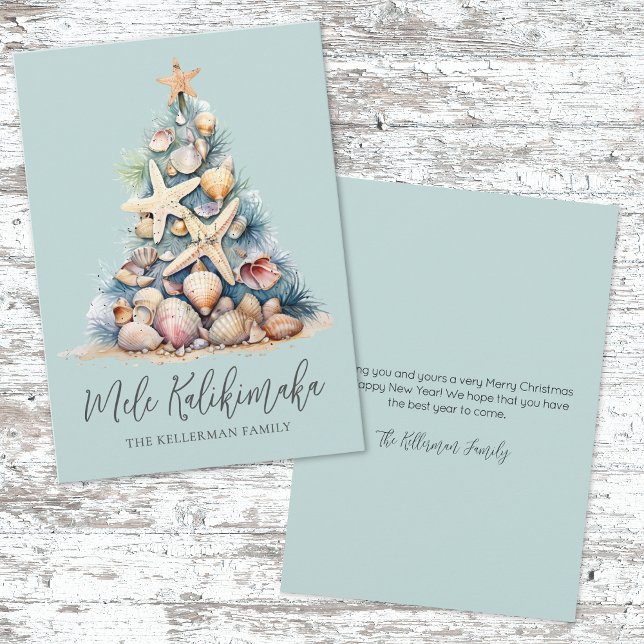 Navidad Playa Mele Kalikimaka (Christmas Beach Mele Kalikimaka Holiday Card )