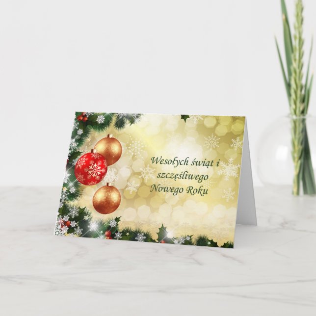 Navidad polaca, Año Nuevo - baubles, copos de niev (Anverso)