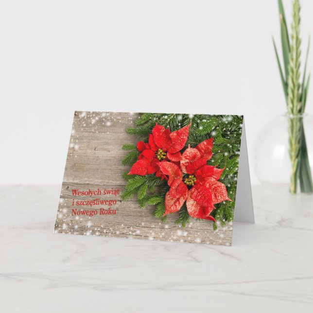 Navidad polaca - Árbol de Navidad con Poinsettias (Anverso)