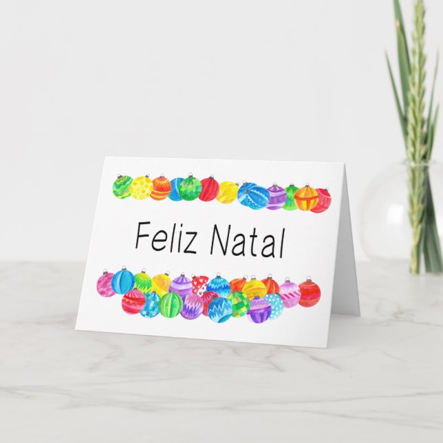 Navidad portugués natal de Feliz, acuarela (Anverso)