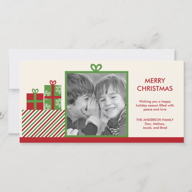 Navidad Presenta tarjeta de fotos de vacaciones (Anverso)