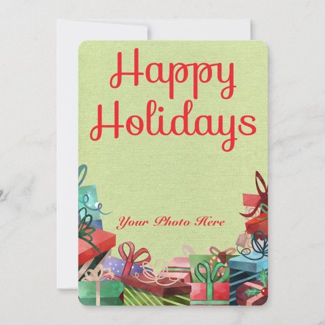 Navidad Presenta tarjeta plana navideña feliz (Anverso)