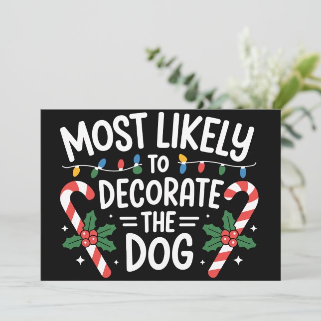 Navidad Probablemente Decorar Perro Familia Navida (Anverso de pie)
