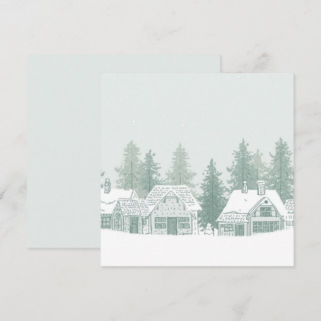 Navidad Pueblo Invernal Vintage  (Anverso / Reverso)