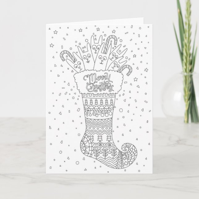 Navidad que colorea la tarjeta de felicitación (Anverso)