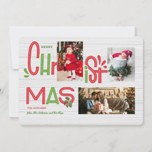 Navidad que pone letras a la tarjeta del día de