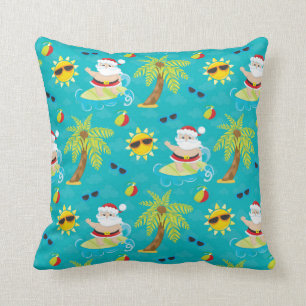 Navidad que practica surf la almohada de la casa