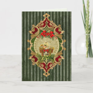Navidad Religiosa Jesús en Pesebre Vintage