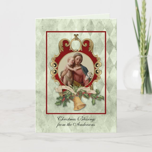 Navidad Religiosa Jesús Virgen María Vintage  (Anverso)