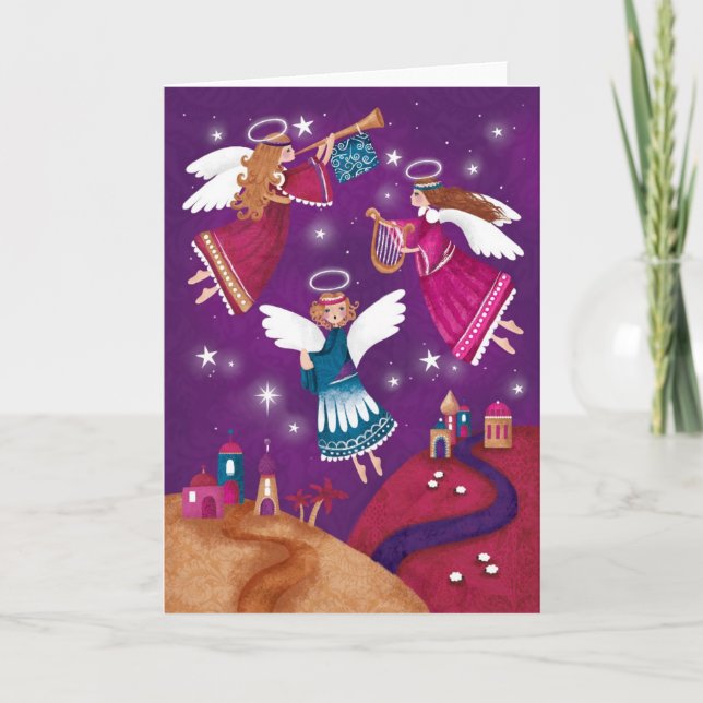 Navidad religiosa moderna, tres ángeles (Anverso)