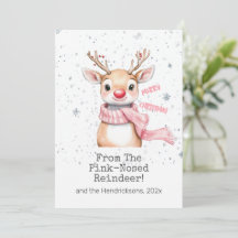 Navidad Reno Rosa