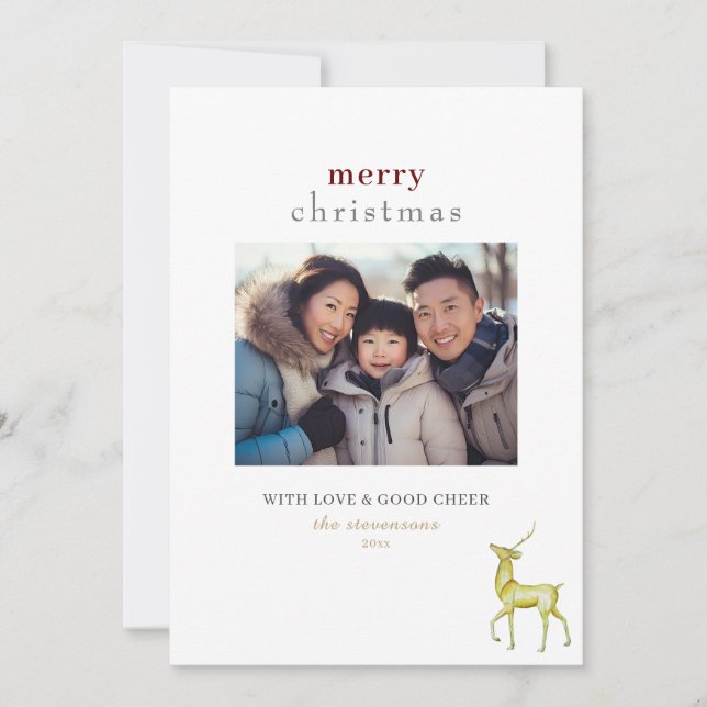 Navidad Renos Minimalista Una Foto (Anverso)