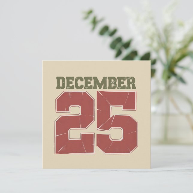 Navidad Retro 25 de Diciembre Fiesta Invierno  (Anverso de pie)