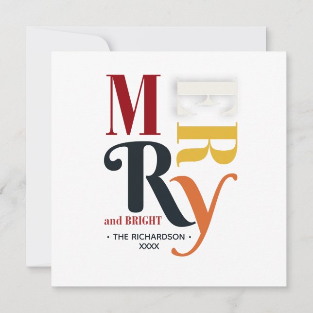 Navidad retro colorida con mora y brillante (Anverso)