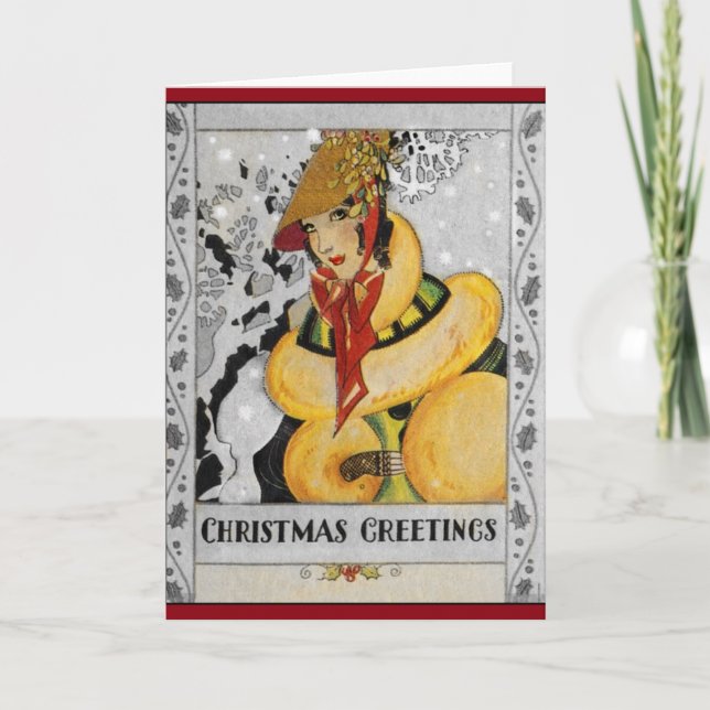 Navidad retro de la aleta que saluda (Anverso)
