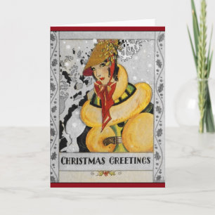 Navidad retro de la aleta que saluda
