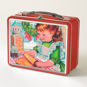 Navidad retro del vintage que cuece al chica