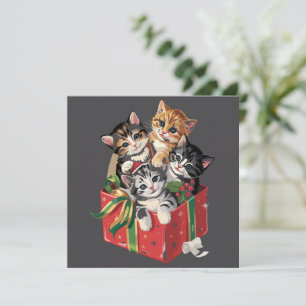 Navidad Retro Gatos Amantes de Gatos Vintage 90s