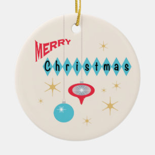 Navidad retro que saluda el ornamento