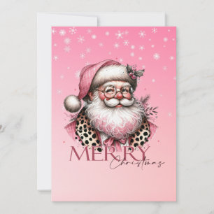 Navidad Retro Rosa Santa Merry