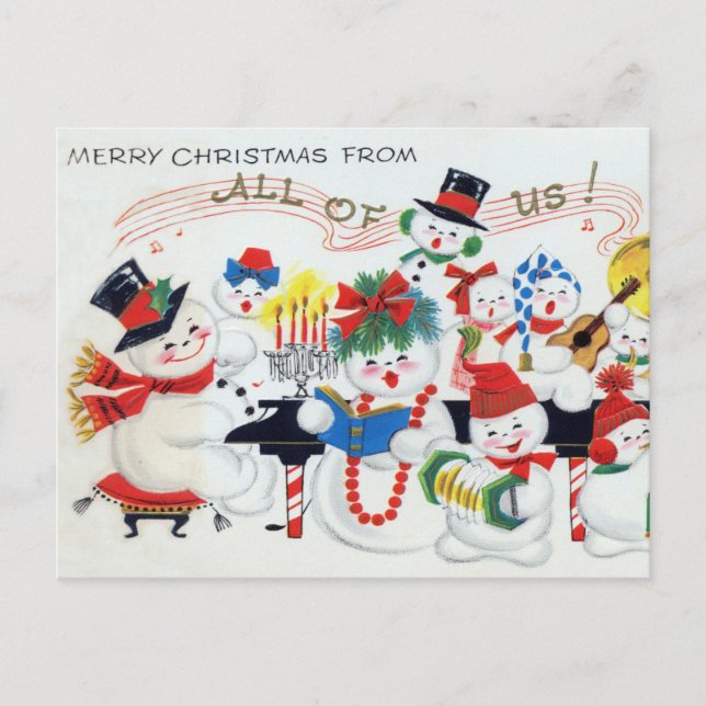 Navidad retro vintage navidad vacaciones familiare (Anverso)