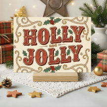 Navidad Retro Western Holly Jolly