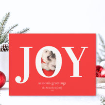 Navidad Roja Alegría Foto de Mascota Personalizada