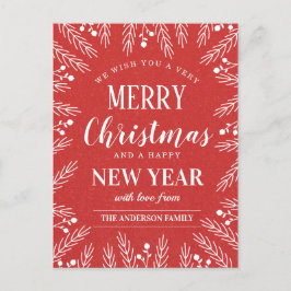 Navidad Roja Personalizada Feliz Año Nuevo