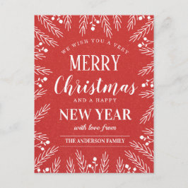 Navidad Roja Personalizada Feliz Año Nuevo