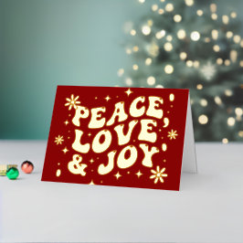 Navidad Roja Retro Groovy Paz Amor Alegría
