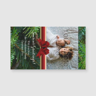 Navidad rojo del arco del oro elegante del pino