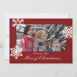 Navidad rojo y tarjeta blanca de la foto de los