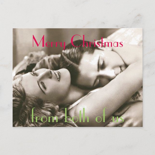 Navidad romántico del vintage nosotros dos (Anverso)
