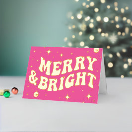 Navidad Rosa Retro Groovy Alegre y Brillante