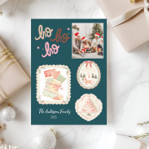 Navidad Rosa Verde Retro